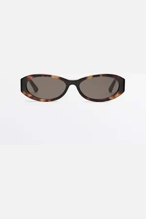 Massimo Dutti Dames - Kleine Ovale Zonnebril - Bruin - 01
