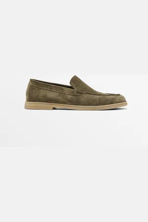 Massimo Dutti Dames - Splitsuède Loafer - Kaki - 39