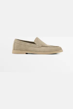 Massimo Dutti Dames - Splitsuède Loafer - Beige - 40