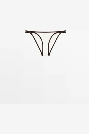 Massimo Dutti Dames - Bikinibroekje Met Combi Dubbele Bandjes - Ecru - L