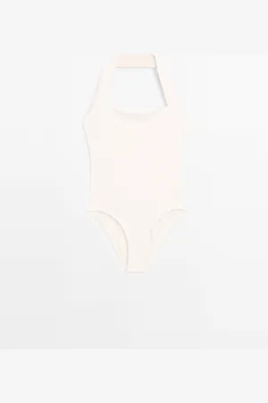 Massimo Dutti Dames - Halterbadpak - Ecru - M