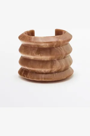 Massimo Dutti Dames - Brede Resine Seaside Armband - Mosterdgeel - 01