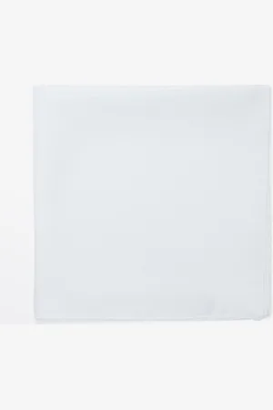 Massimo Dutti Heren - Effen 100% Zijden Zakdoek - Wit - 01