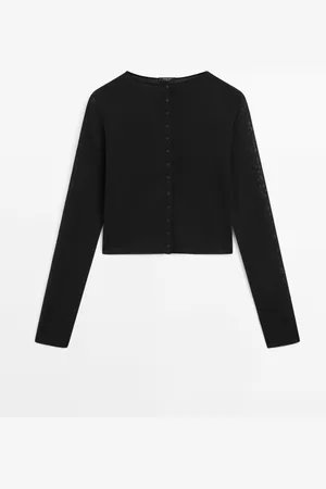 Massimo Dutti Dames - Kort Vest Van Wolmix - Zwart - Xs