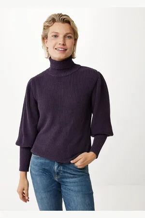 Mexx Knitted pullover puff sleeve Dark Purple