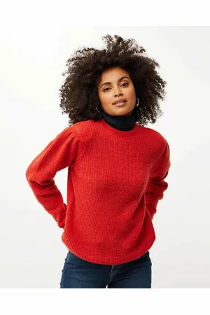 Mexx Round neck puff sleeve pullover Bright Orange