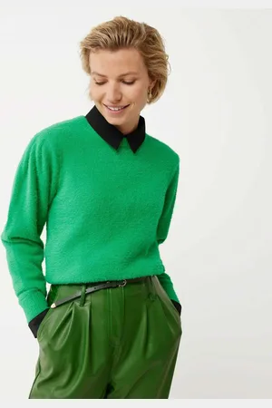 Mexx Round neck colorblock knitted pullover Bright Green