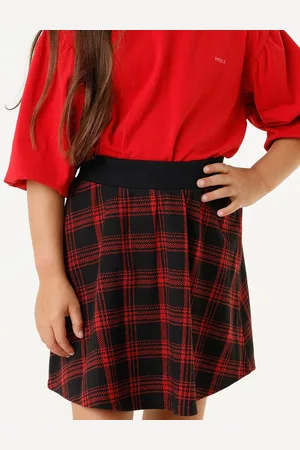 Mexx Knitted check skirt Red