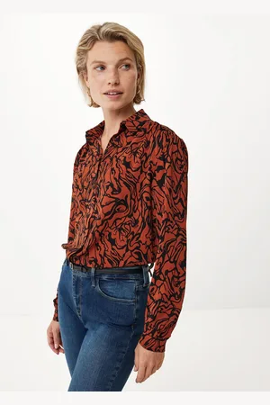 Mexx Longsleeve blouse AOP Dark Brown