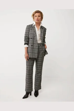 Mexx Wide leg check pantalon Dark Grey