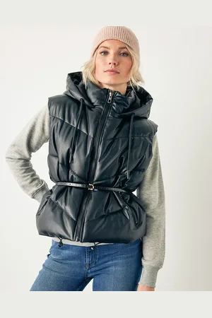 Mexx PU hooded bodywarmer Black