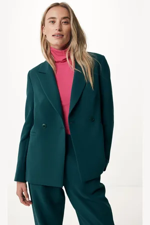 Mexx Double Breasted Blazer Donkergroen