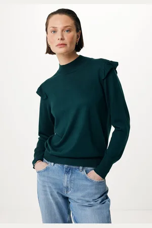 Mexx Trui Met Ruffles Donkergroen