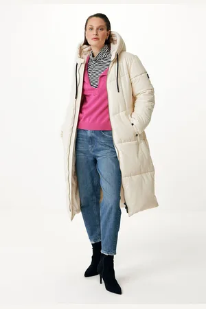 Mexx Lange Winterjas PU Off White