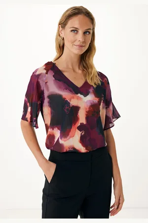 Mexx Top met Bloemenprint Paars