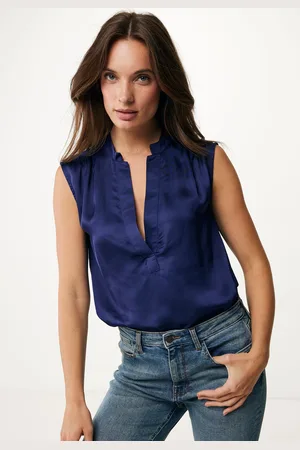Mexx Top Violet Satijn Donkerblauw
