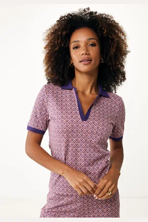 Mexx Polo Jacquard Gebreid Paars