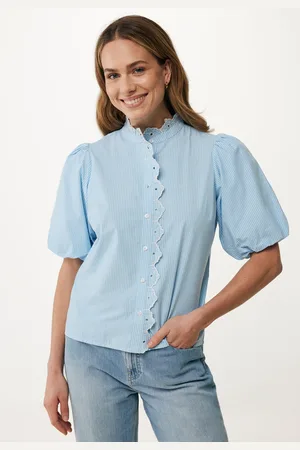 Mexx Blouse gestreept met pofmouwtjes