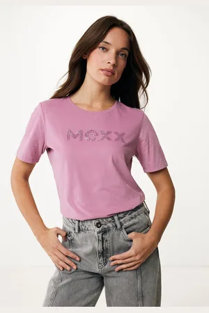Mexx T-Shirt met Pailletten Mauve