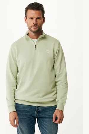 Mexx Half zip logo sweater Light Green