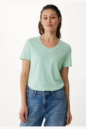 Mexx Femmie V-neck T-shirt Licht Mintgroen