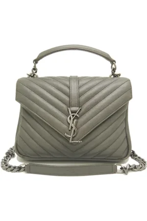 Saint Laurent Dames, Pre-owned, Grijs, Maat: ONE Size Leer