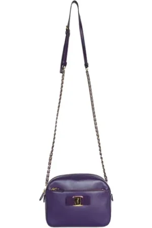 Salvatore Ferragamo Dames, Pre-owned, Paars, Maat: ONE Size Leer