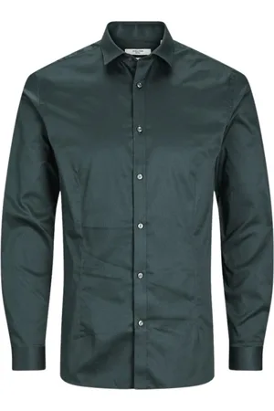 JACK & JONES Heren, Overhemden, Groen, Maat: L