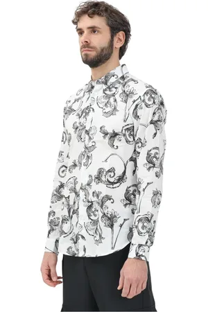 VERSACE Heren, Overhemden, Wit, Maat: M Katoen