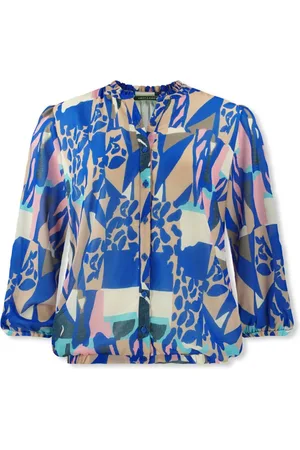 Lizzy & Coco Dames, Blouses & Shirts, Blauw, Maat: 3XL