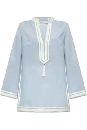 Tory Burch Dames, Blouses & Shirts, Blauw, Maat: S Zijde