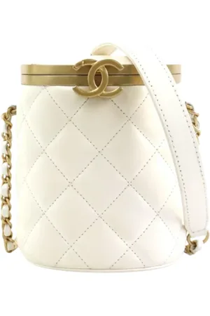 CHANEL Dames, Pre-owned, Wit, Maat: ONE Size Leer