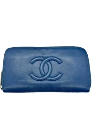CHANEL Dames, Pre-owned, Blauw, Maat: ONE Size Leer