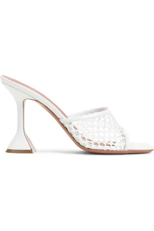 Amina Muaddi Dames, Schoenen, Wit, Maat: 38 EU Leer