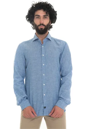 FAY Heren, Overhemden, Blauw, Maat: 4XL Katoen
