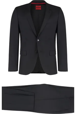 HUGO BOSS Heren, Pakken, Zwart, Maat: 2XL Wol