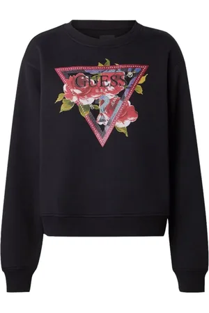 Guess Dames, Sweatshirts & Hoodies, Zwart, Maat: S Katoen