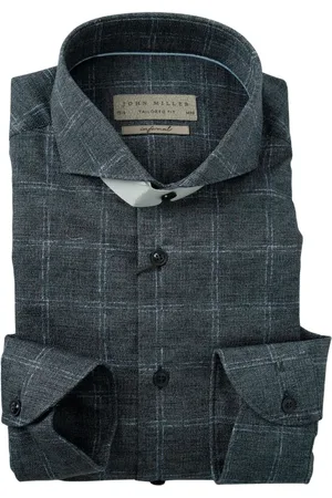 john miller Heren, Overhemden, Blauw, Maat: 2XL Katoen