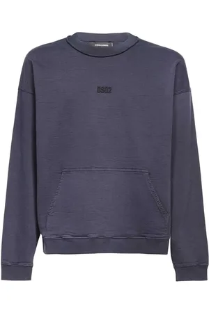 Dsquared2 Heren, Sweatshirts & Hoodies, Blauw, Maat: XL Katoen