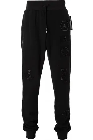 Philipp Plein Heren, Broeken, Zwart, Maat: S Katoen