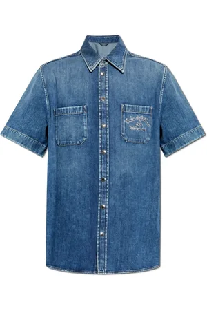 Dolce & Gabbana Heren, Overhemden, Blauw, Maat: M Denim