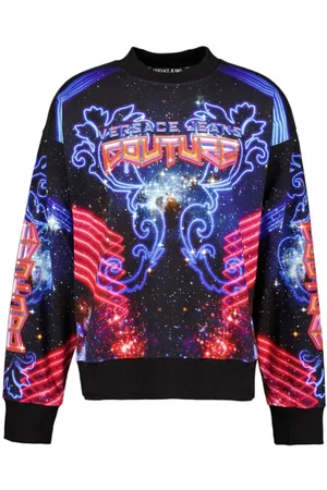VERSACE Heren, Sweatshirts & Hoodies, Blauw, Maat: M Katoen