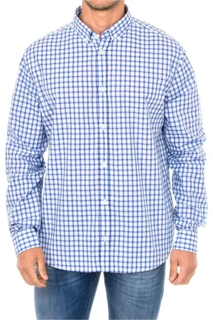 Emporio Armani Heren, Overhemden, Blauw, Maat: XS Katoen