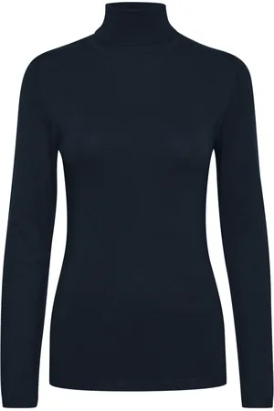 Ichi Dames, Truien, Blauw, Maat: XS Nylon