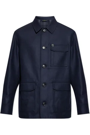 BRIONI Heren, Jassen, Blauw, Maat: L Wol