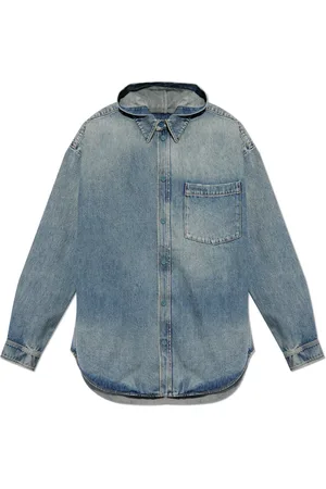 Balenciaga Heren, Overhemden, Blauw, Maat: XL Denim