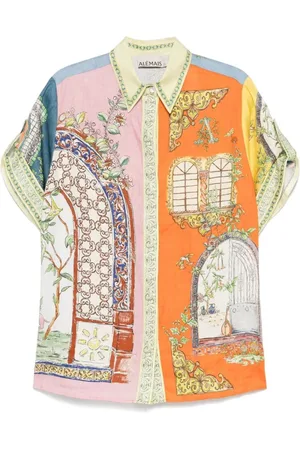 ALÉMAIS Dames, Blouses & Shirts, Veelkleurig, Maat: S Linnen