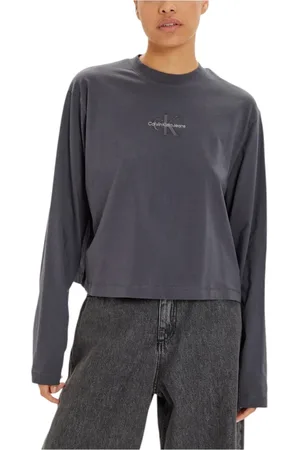Calvin Klein Dames, Tops, Grijs, Maat: L Katoen