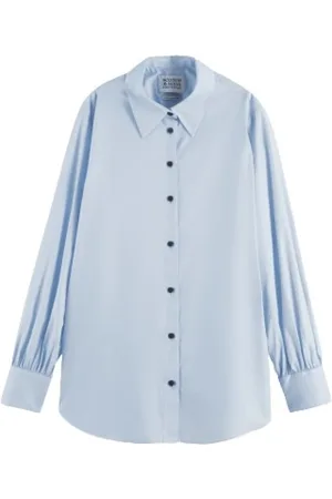 Scotch&Soda Dames, Blouses & Shirts, Blauw, Maat: S Katoen
