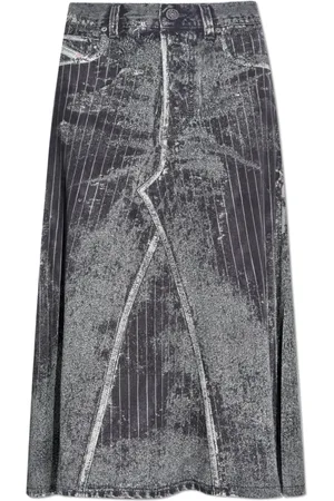 Diesel Dames, Rokken, Grijs, Maat: M Denim